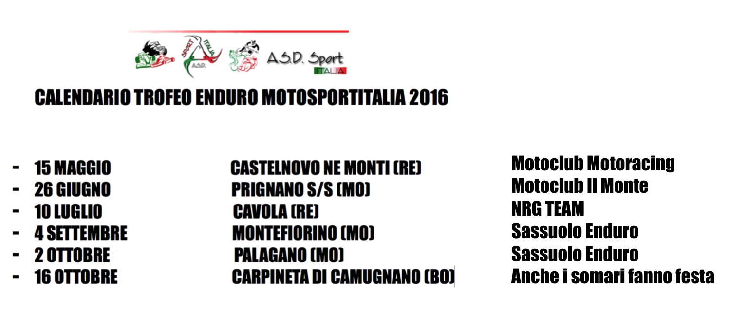 Calendario motosportitalia 2016